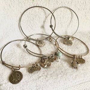 Alex & Ani 5pc bracelet set Silver Charm Bangle Bracelets